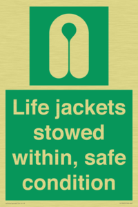 Life jackets stowed within